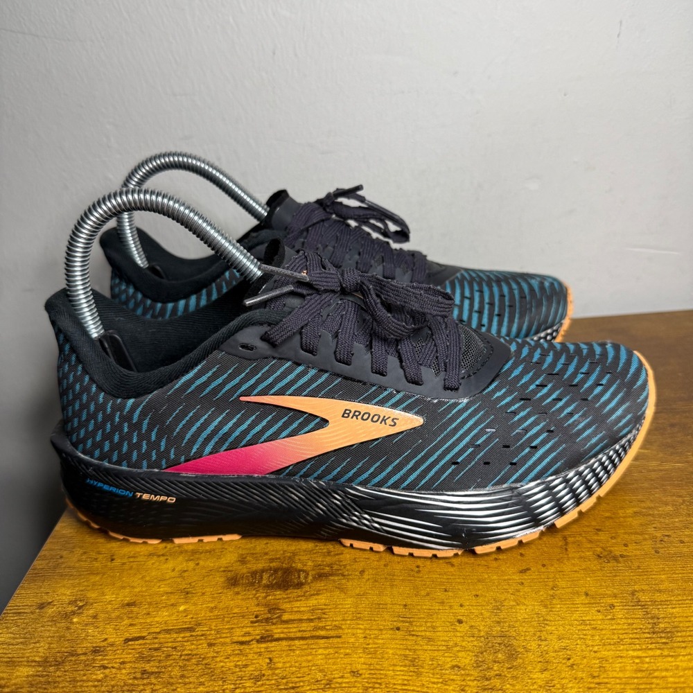 Brooks Hyperion 1 Tempo Running Shoes Women Size 6.5 Black Blue 1203281B420
